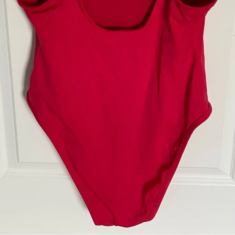 New! PINK x Frankies Bikinis Poppi One-Piece Swimsuit Merlot Red XL 47328